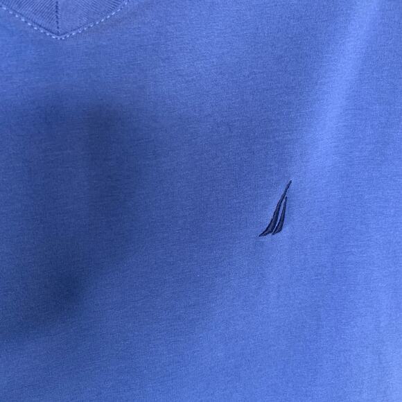 Nautica Blue V Neck T shirt Sz XL Stretch Cotton - Picture 4 of 4